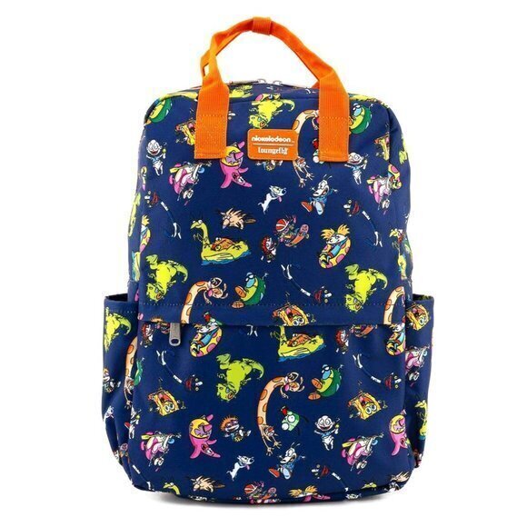 Loungefly Handbags - Loungefly Nickelodeon Rewind Cartoons Square‎ Nylon School Backpack